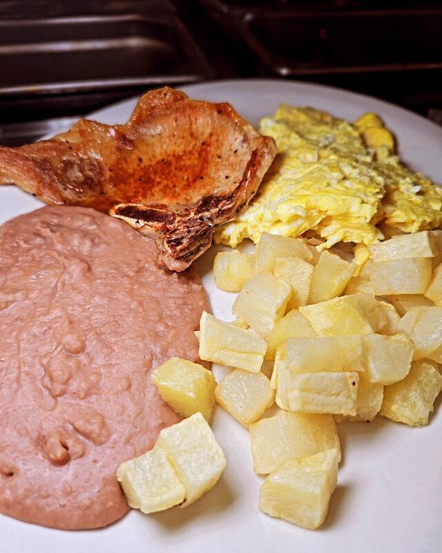 Pork Chop And Egg Plt